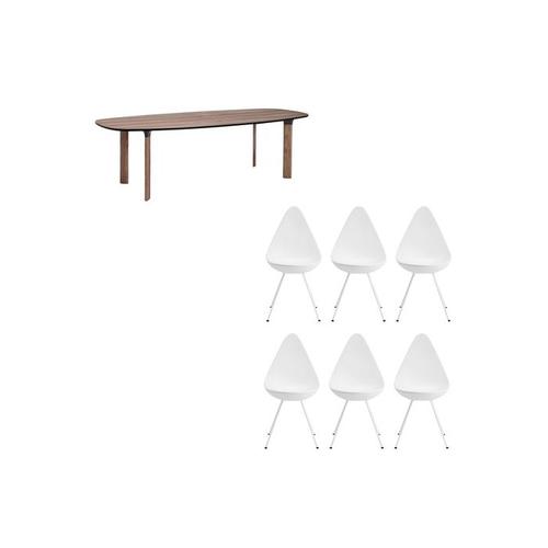 프리츠한센 Fritz hansen Analog Dining Table + 6 Drop Chairs Set