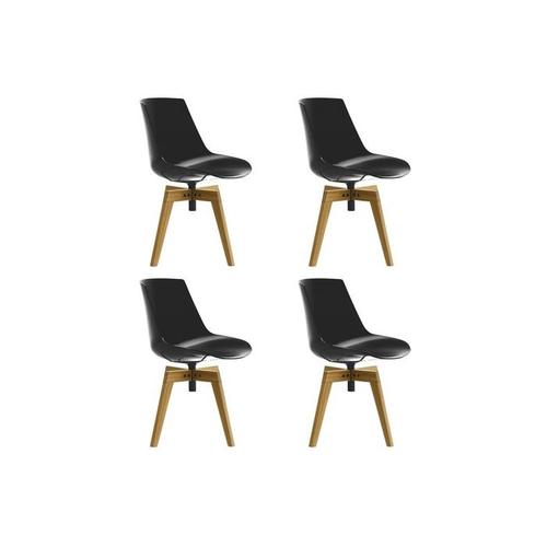 Mdf italia Flow Chair With Oaken Legs Set OF 4