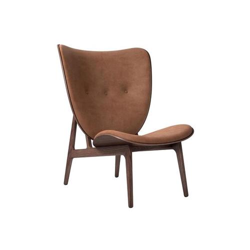 Norr 11 Elephant Lounge Chair Leather Dark Stained Oak Base