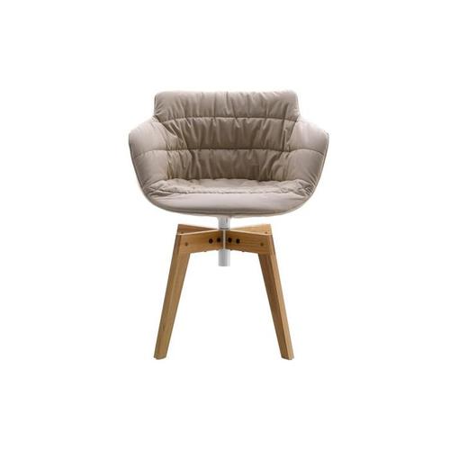 Mdf italia Flow Slim Armchair With Oak Legs Upholstered