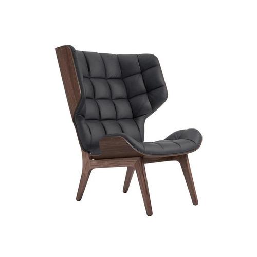 Norr 11 Mammoth Lounge Chair Leather Dark Stained Oak Base